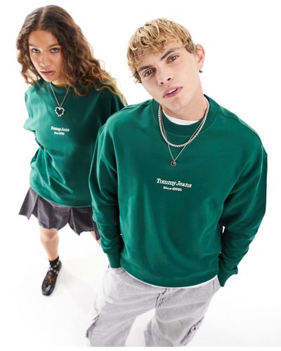Tommy Hilfiger Relaxed Essential Graphic Crew Neck Sweatshirt - Green