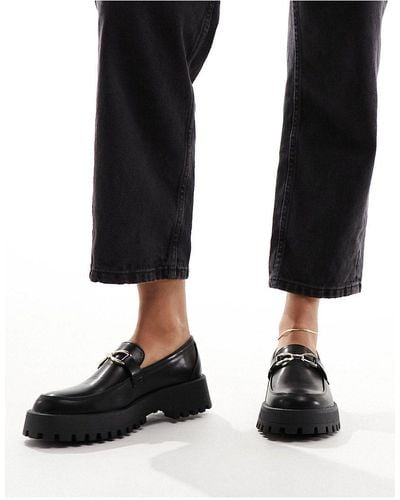 Truffle Collection Chunky Sole Penny Loafers - Black