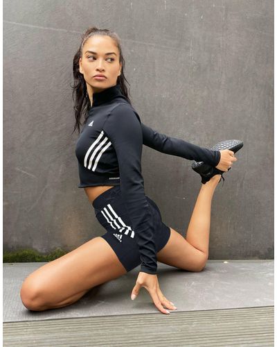 adidas Originals Adidas Training 3 Stripe Booty Shorts - Black