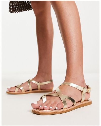 South Beach Strappy Sandals With Padded Sole - Pink