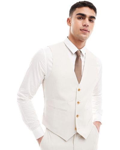 ASOS Slim Suit Waistcoat - White