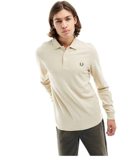 Fred Perry Long Sleeve Logo Polo - White