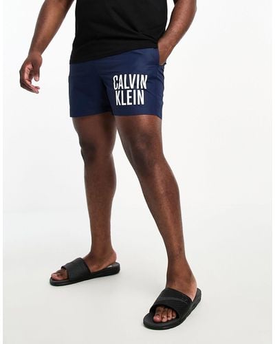 Calvin Klein Big & Tall Intense Power Swim Shorts - Blue
