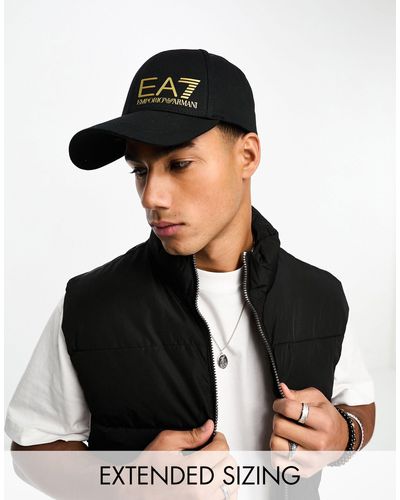 EA7 Cappellino con logo - Nero