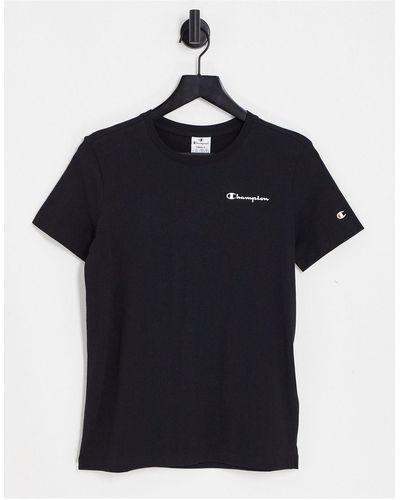 Champion – es t-shirt mit kleinem logo - Schwarz