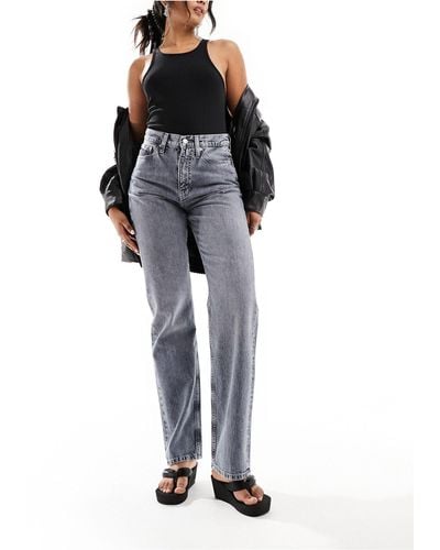 Calvin Klein Jean taille haute droit - Noir