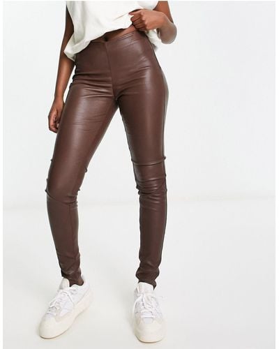 Y.A.S Real Leather Trousers - Brown
