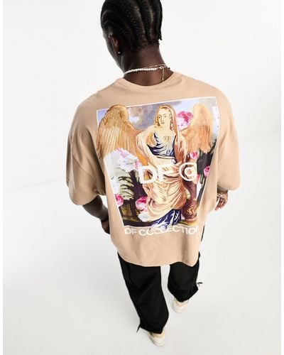 ASOS Asos Dark Future Oversized T-shirt With Large Art Back Print - Metallic