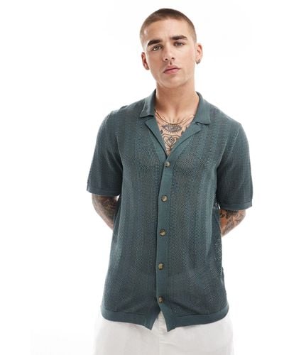 Only & Sons Open Knit Shirt - Blue