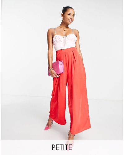 Collective The Label Exclusive Contrast Wide Leg Jumpsuit - Red