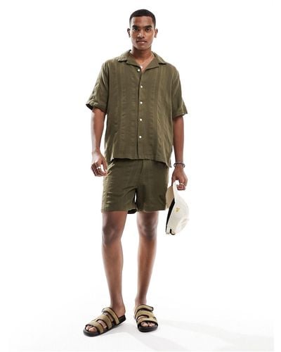Abercrombie & Fitch – shorts mit genopptem muster zum reinschlüpfen mit 6 zoll länge - Grün