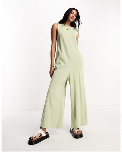 ASOS Jersey Oversized Chuck On Jumpsuit - Natural