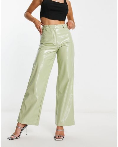 NA-KD X Mimi Ar Straight Fit Trousers - Green