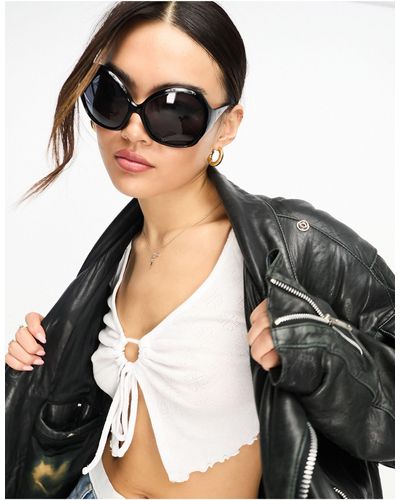 Le Specs Drip - Oversized Zonnebril - Zwart