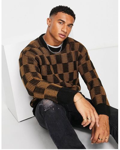 New Look – locker geschnittener pullover - Braun