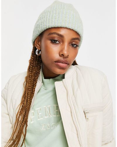 TOPSHOP Color Ribbed Beanie - White