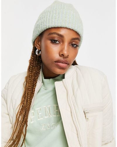 TOPSHOP Colour Ribbed Beanie - White