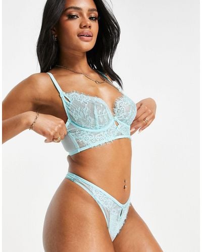 Ann Summers Ambitious embroidered non padded balcony bra in blue