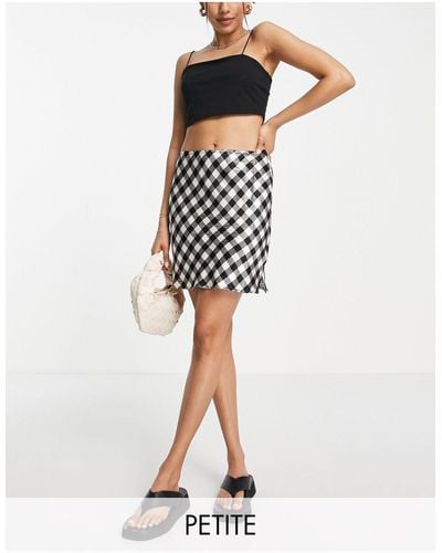 Topshop Unique Gingham Mini Skirt - Black