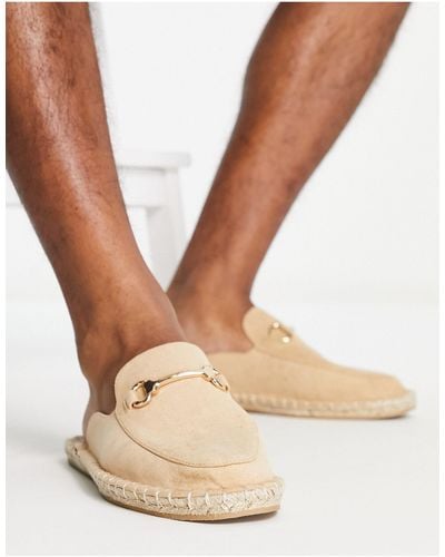 ASOS Espadrilles à enfiler style mules en imitation daim avec mors - taupe - Neutre