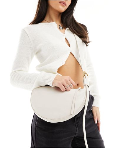 AllSaints Leather Half Moon Crossbody Bag - White