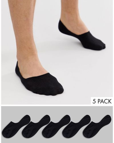 New Look Set Van 5 Onzichtbare Sokken, Zwart