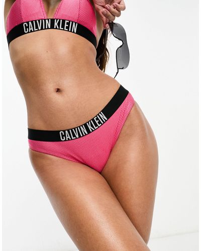 Calvin Klein Intense power - slip bikini classico color acceso a coste - Rosso