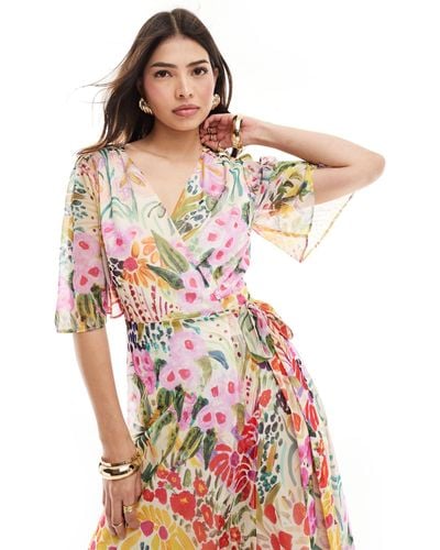 Hope & Ivy Wrap Maxi Dress - Multicolour