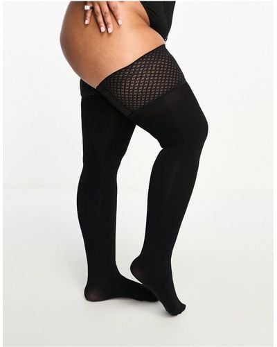 Pretty Polly Curve 60d Smooth Opaque Hold Ups - Black