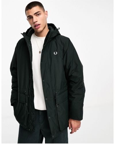 Fred Perry Padded Zip Through Jacket - Black