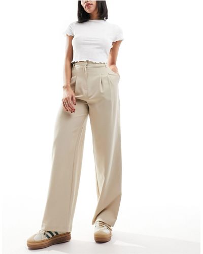 Miss Selfridge Tailored Wide Leg Trouser - Natural