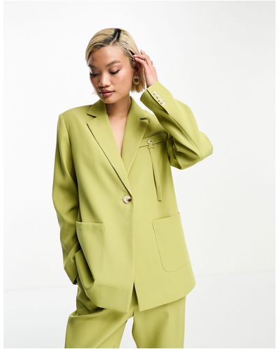 4th & Reckless Pocket Detail Blazer Co-ord - Green