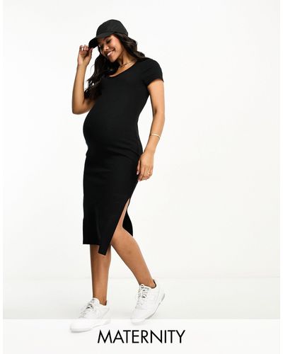 Cotton On Cotton On Maternity Rib T-shirt Midi Dress - Black