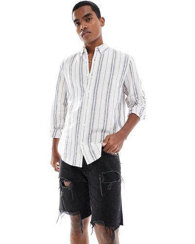 Hollister Stripe Linen Shirt - White