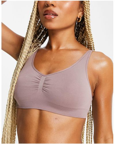 Lindex Joy Seamless Ruched Front Bralette - Brown