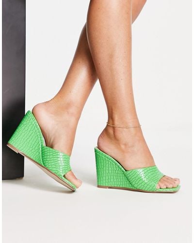 Missguided Wedge Mule - Green