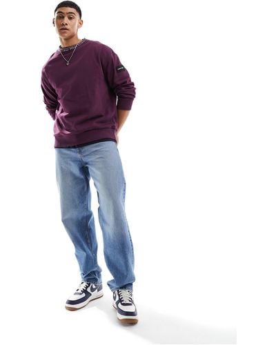 Calvin Klein Running Logo Comfort Sweatshirt - Purple