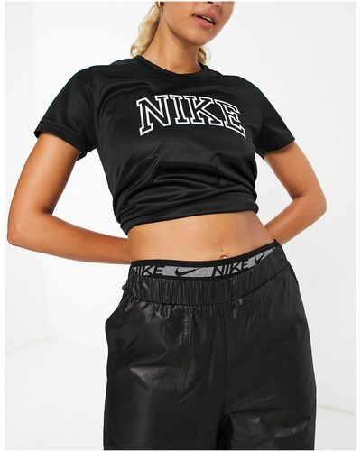 Nike Swoosh run - t-shirt bianca e nera con logo vintage - Nero