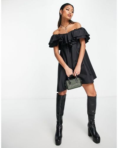 Something New X Naomi Anwer Ruffle Mini Dress - Black