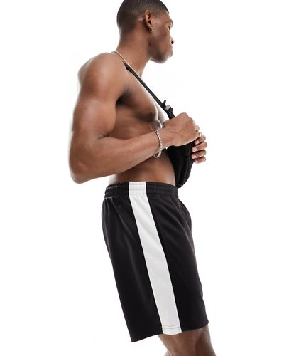 ASOS 4505 Contrast Side Stripe Jersey Training Shorts - Black