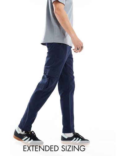 ASOS Tapered Cargo Trousers - Blue