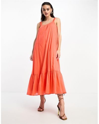 Whistles Trapeze Maxi Dress - Red