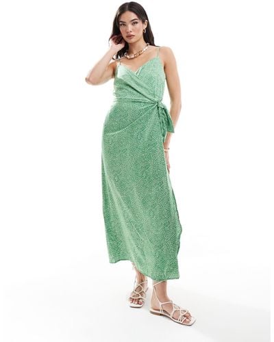 ONLY Strappy Wrap Dress - Green