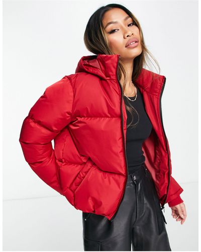 French Connection Hooded Padded Jacket - Red