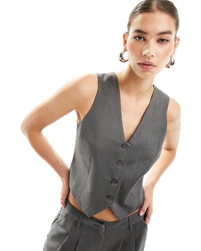 Collusion Fitted Waistcoat - Grey