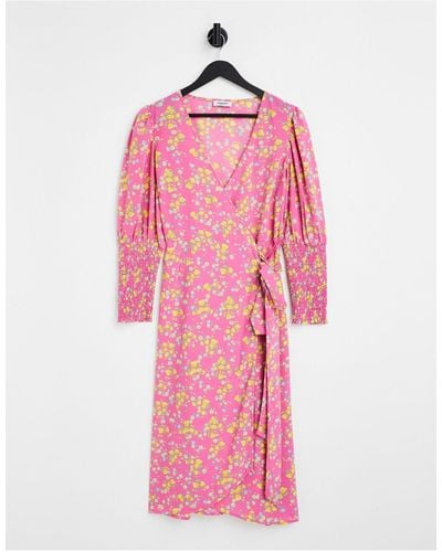 Simply Be Wrap Midi Dress - Pink