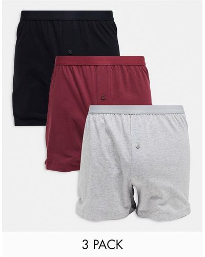 ASOS 3 Pack Jersey Boxers - Red