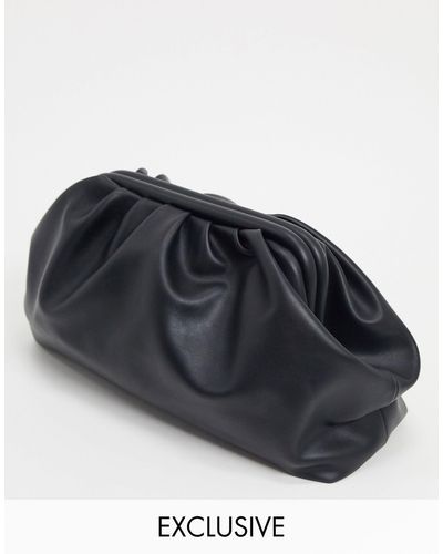 Glamorous Exclusive Oversized Slouchy Pillow Clutch Bag - Black