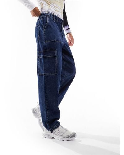 ASOS baggy Jeans With Cargo Pockets - Blue