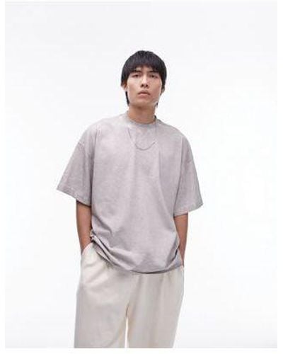 TOPMAN Oversized Fit T-shirt With Wash - White